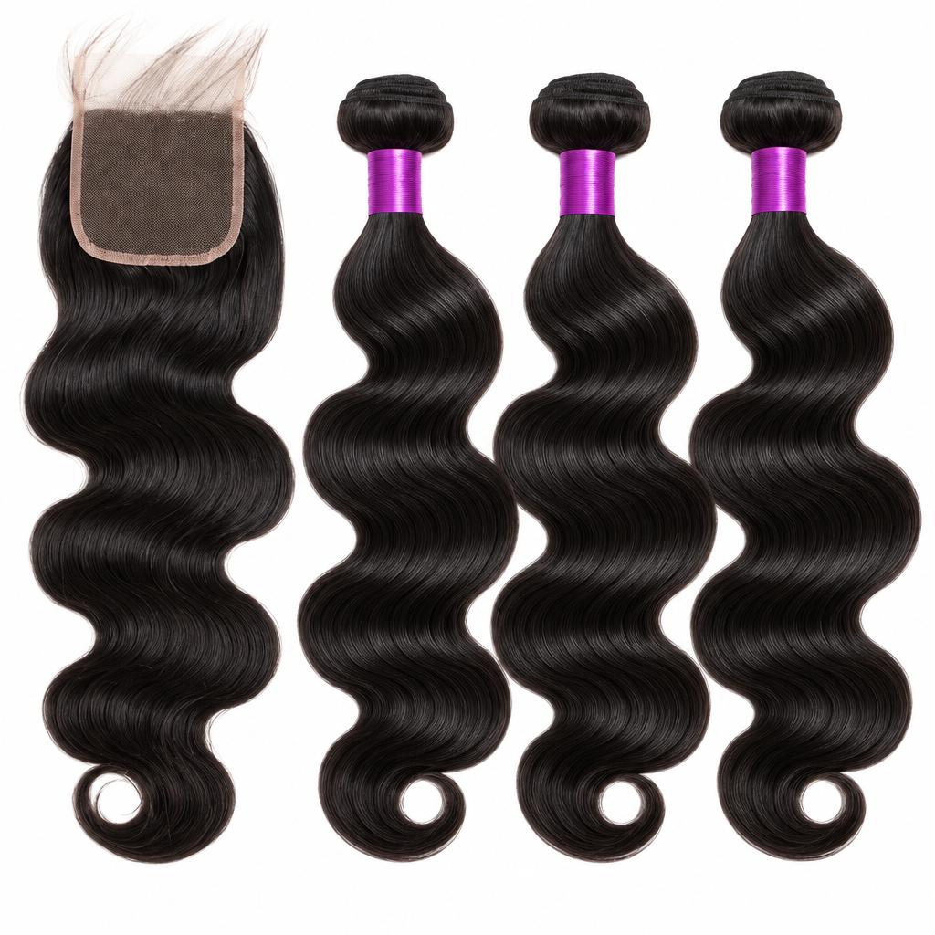 Body wave bundles with closure hanging length view