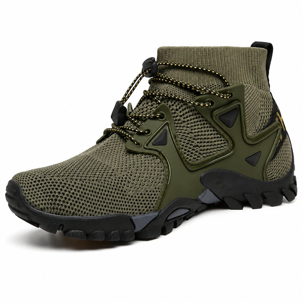 Men's breathable hiking sneakers outdoor trail shoes olive green