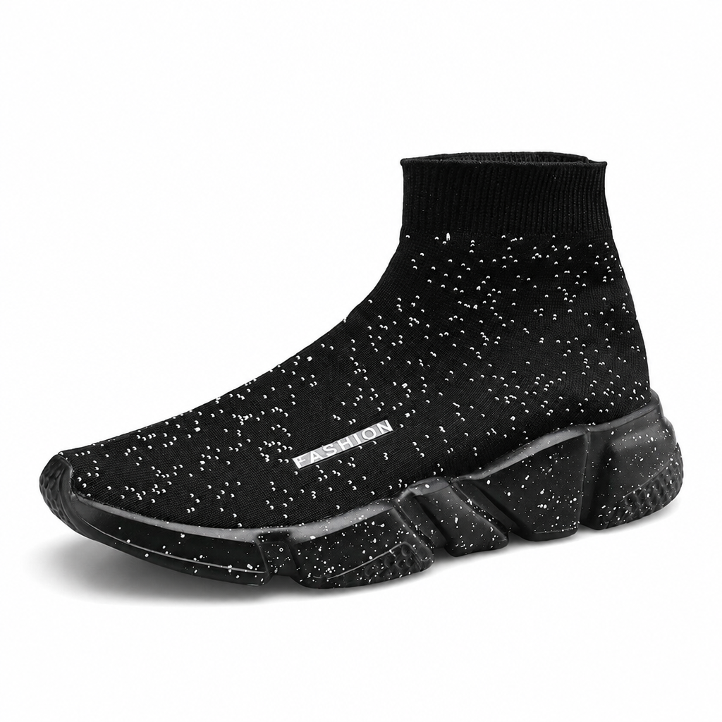 Men's high-cut casual ankle sport tennis running sneakers black