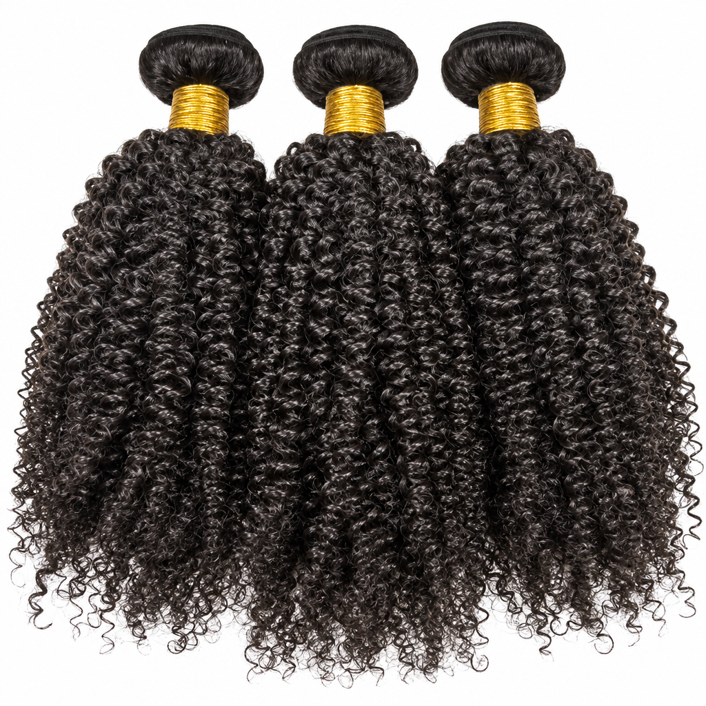 Kinky curly Burmese hair bundles volume length