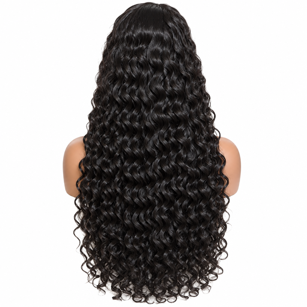 Deep wave lace front wig back length