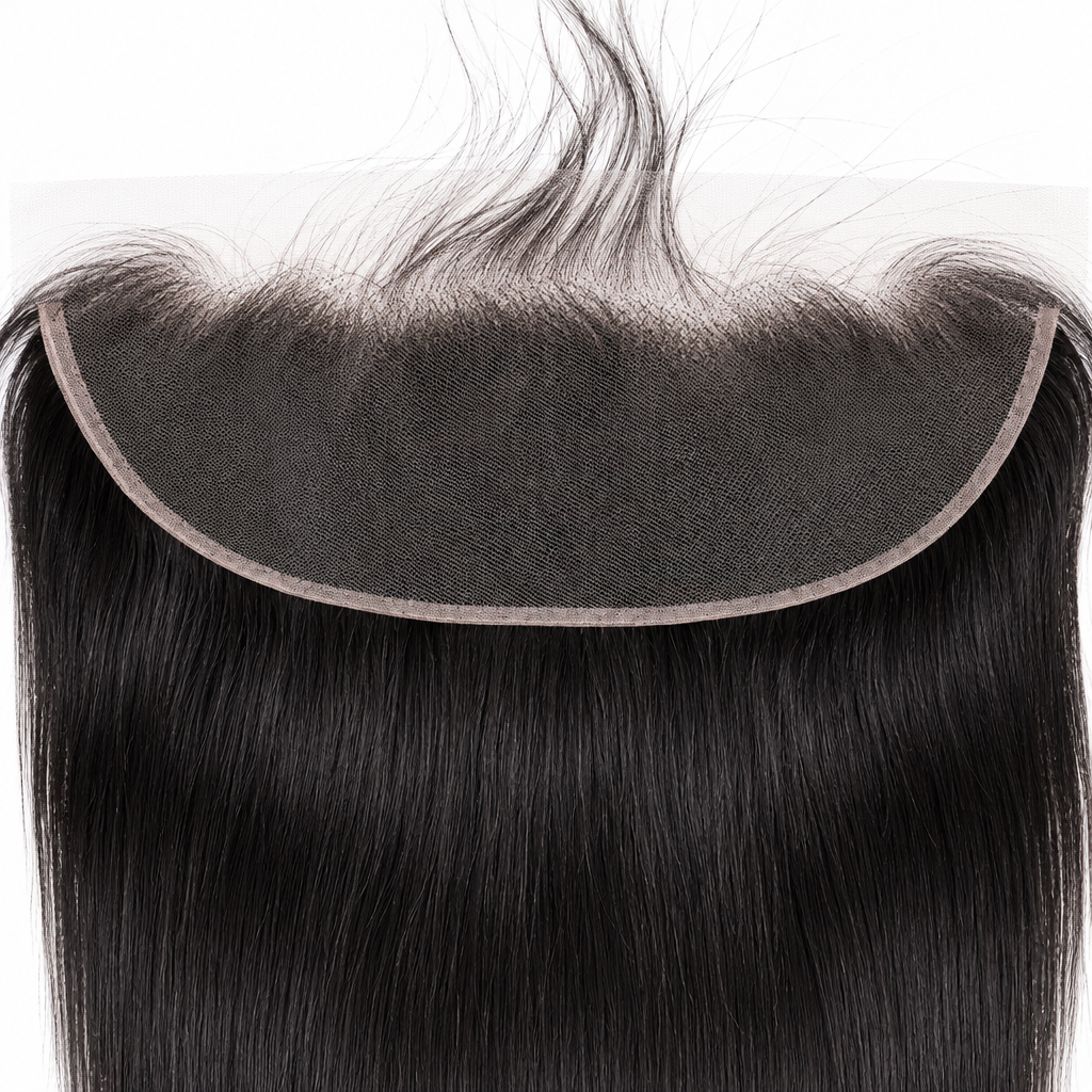 Straight HD lace frontal hairline close-up