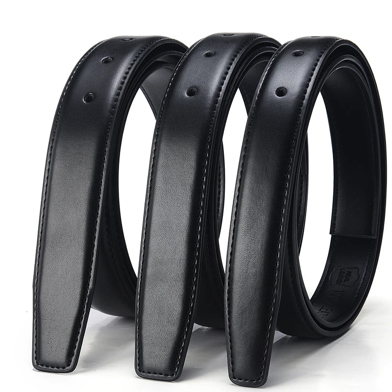 Men's Genuine Leather Belt Strap (No Buckle)
