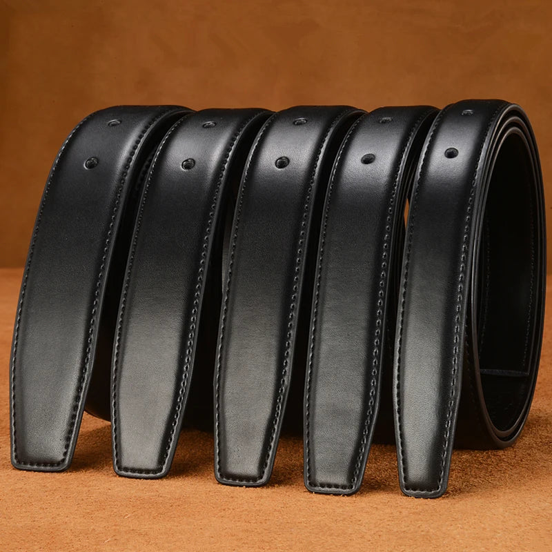 Men's Genuine Leather Belt Strap (No Buckle)