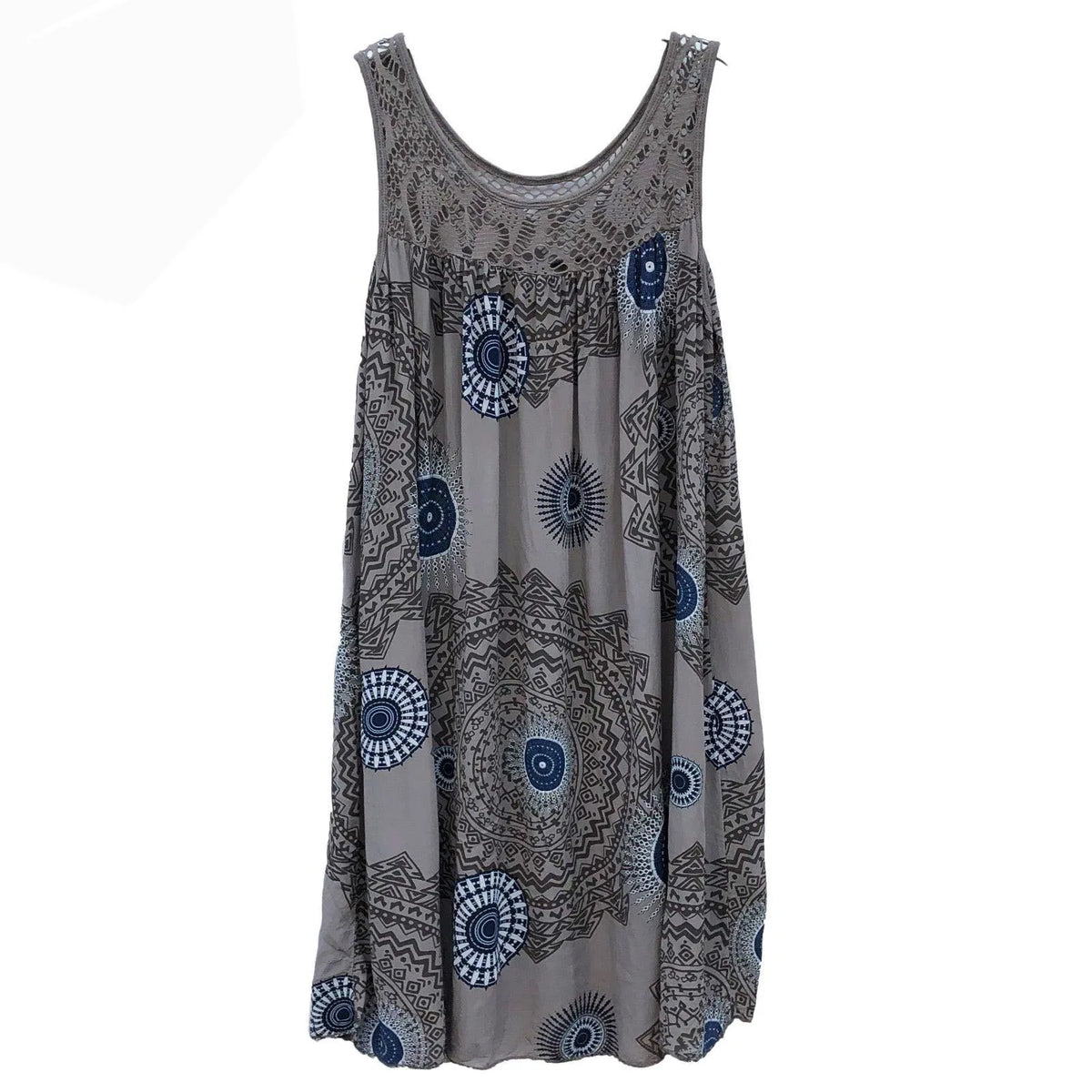 Damenbekleidung Sommer ärmelloses Trägerkleid Spitzenmuster ärmellos großer Schwung lockeres sexy Kleid langer Rock Übergröße