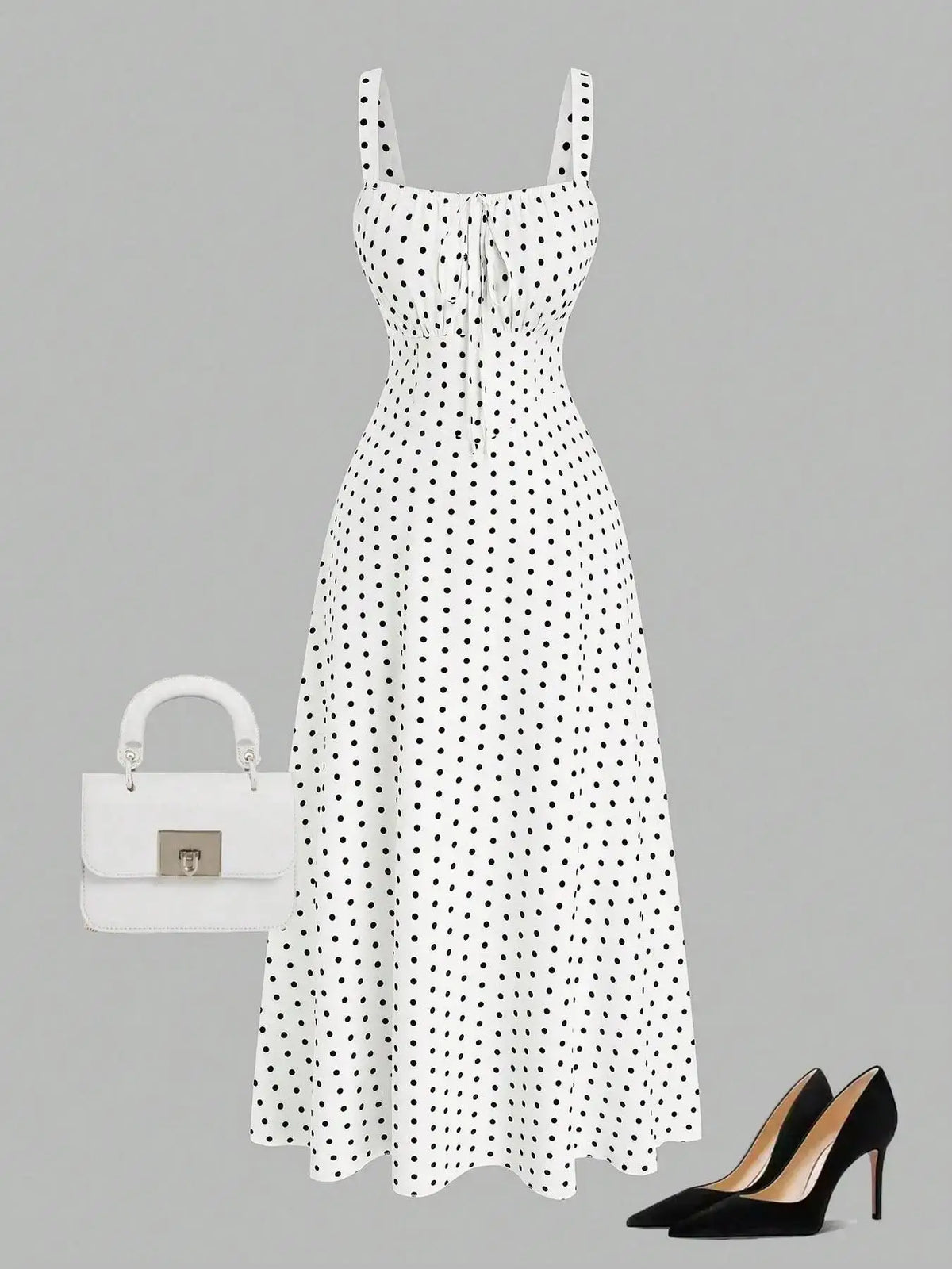 Plus Size Polka Dot Print Dress, Casual Sleeveless Dress for Summer, Women's Plus Size Clothing for Daily Wear