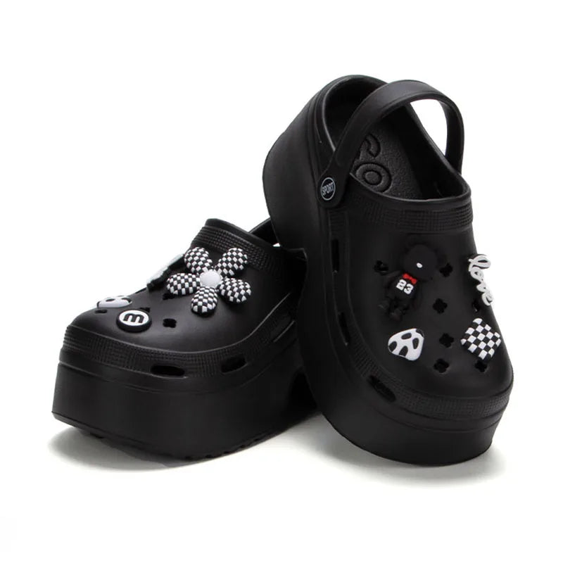 Women's Chunky Platform Clog Sandals, Closed-Toe Beach Slides