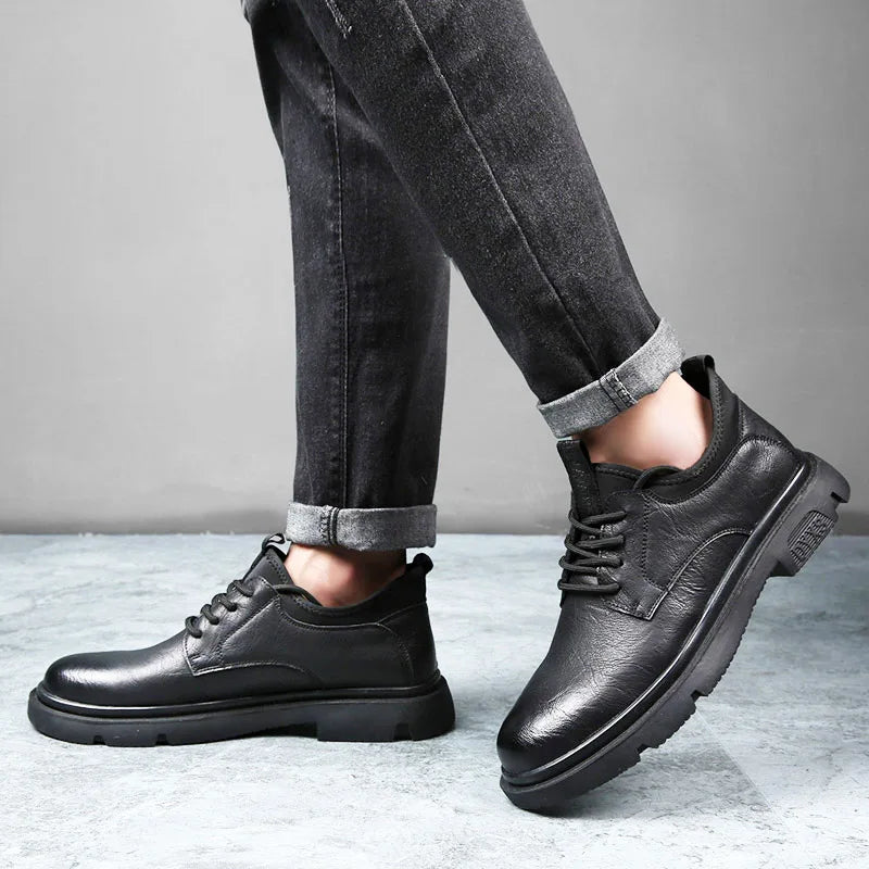 Business Men Oxford Leather Elevator Shoes Lift Sole Man Height Increase Insole 6CM Office Daily Life British