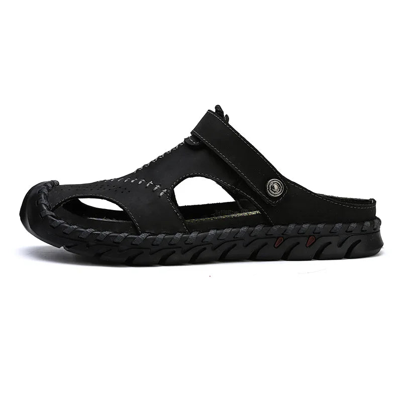 Men's Soft Leather Roman Outdoor Walking Sandals
