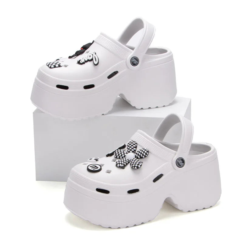 Women's Chunky Platform Clog Sandals, Closed-Toe Beach Slides