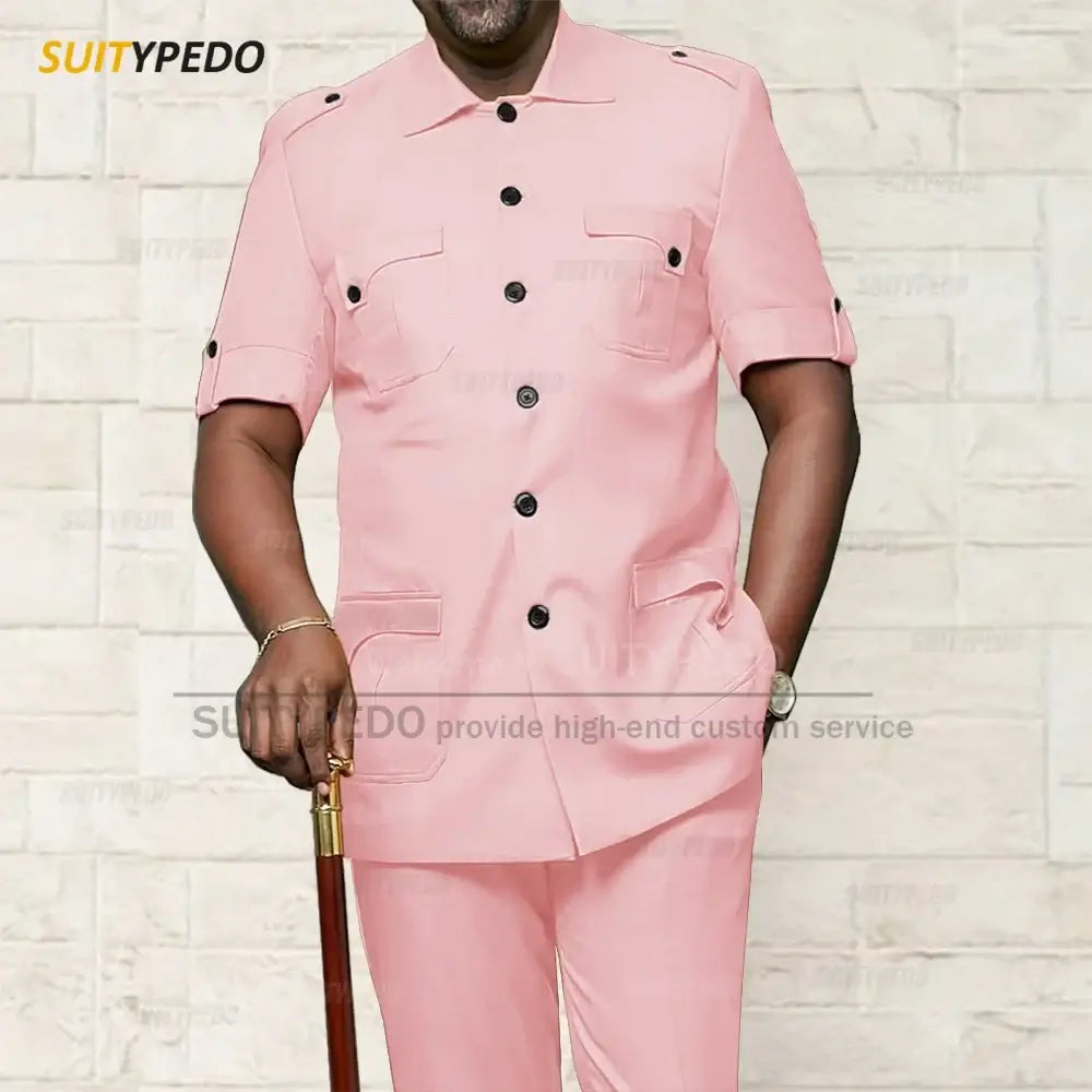Men's African Style Slim Fit Blazer and Pants Suit