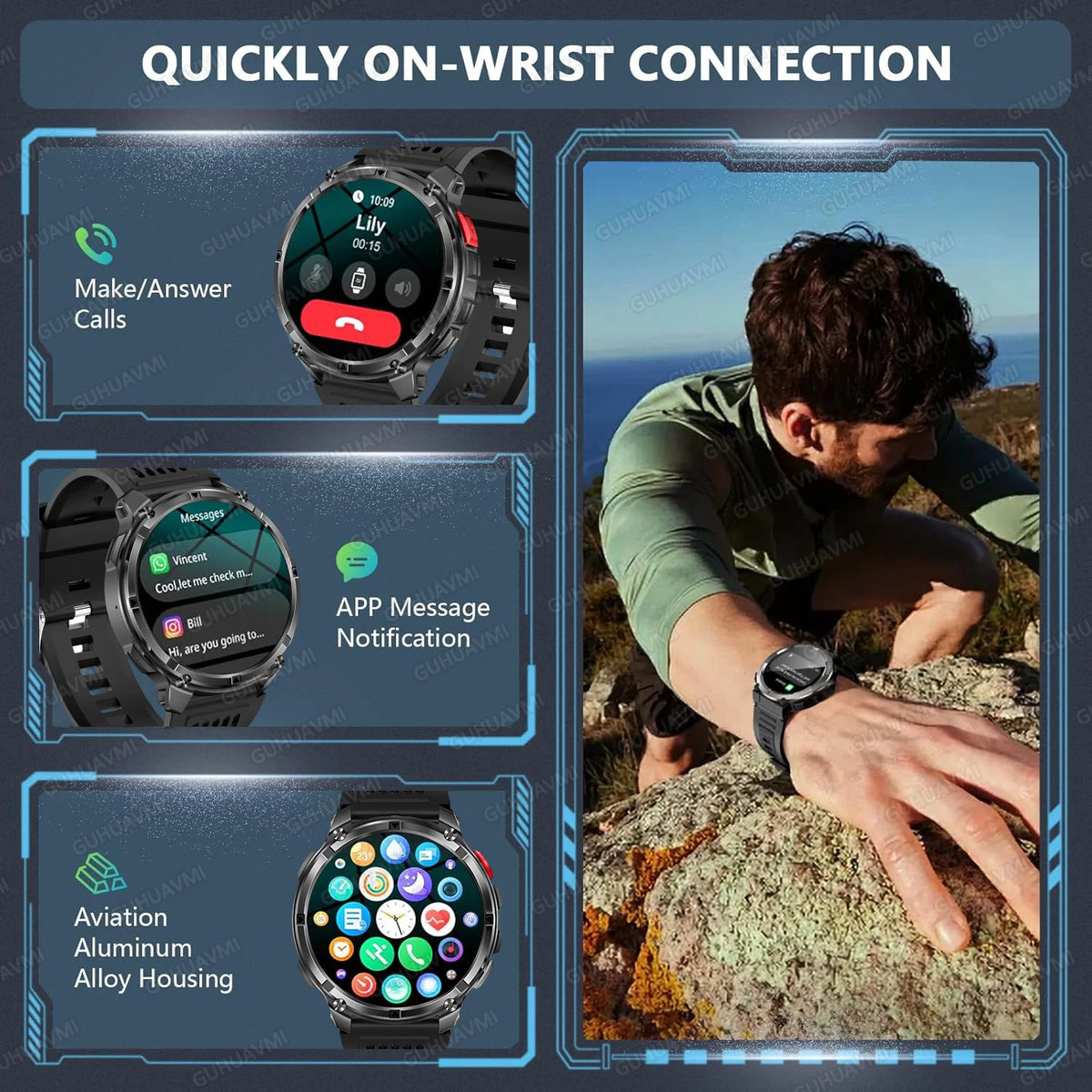 Men's GPS Waterproof Sports Smartwatch