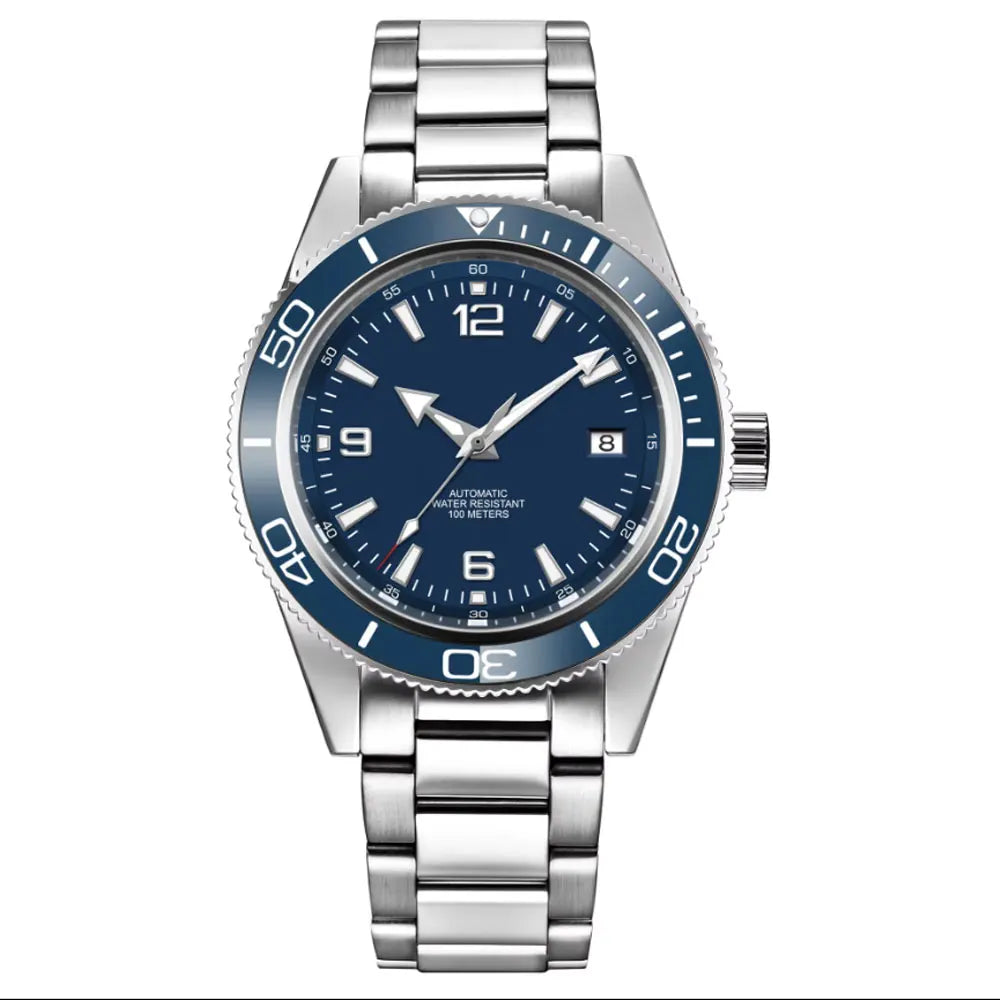 Logo de montre personnalisé pour homme, automatique, haute qualité, 41 mm, mouvement mécanique NH35, étanche, verre saphir, lunette en céramique