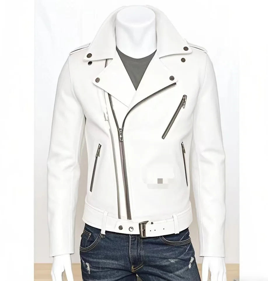 Men's Oversized Multi-Zip PU Leather Coat