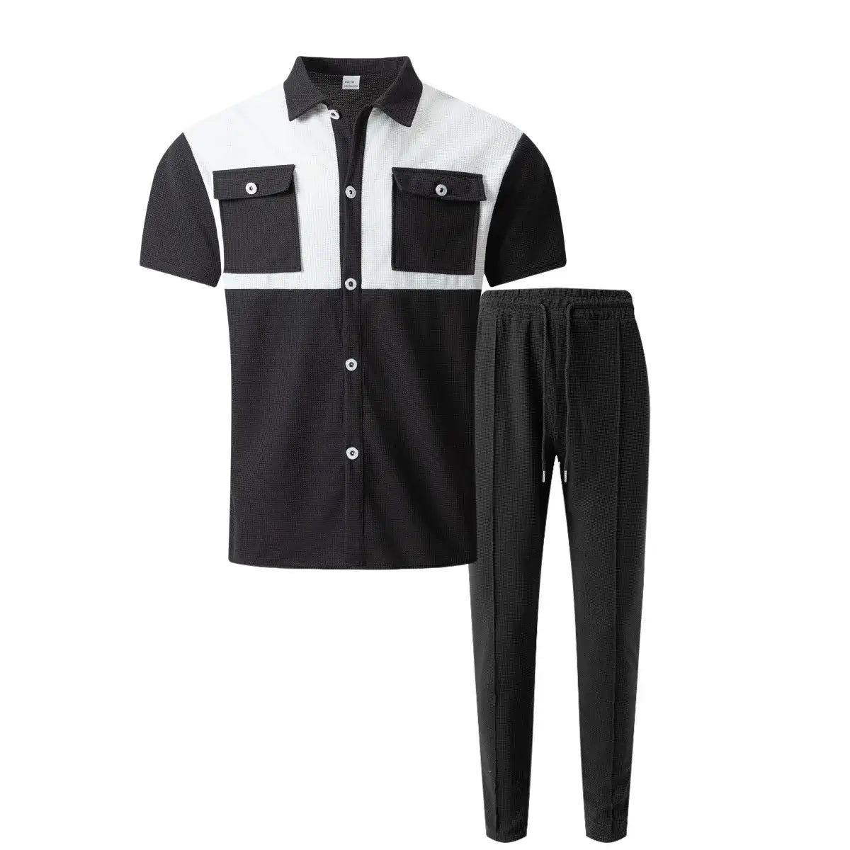 2025 Sommer Herren Casual Kurzarm-Hosenanzug Mode Gut Aussehendes Arbeitsanzug Passendes Farbhemd Outdoor Cardigan Hemd Zweiteiler