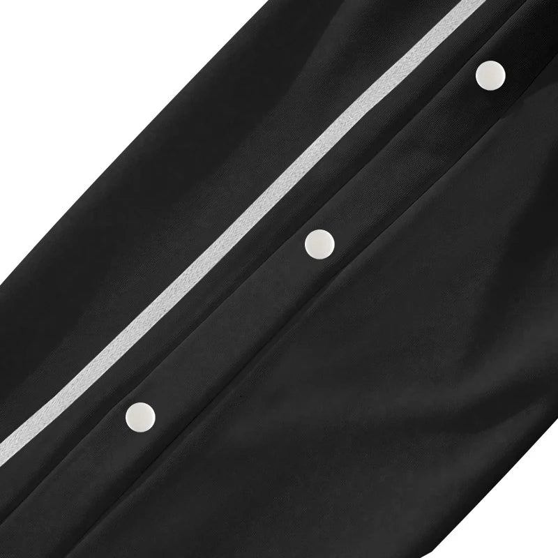 Men's Loose Solid Patchwork Side Button Straight Trousers
