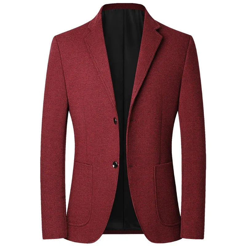 Men's Slim Fit Wool Business Blazer Jacket