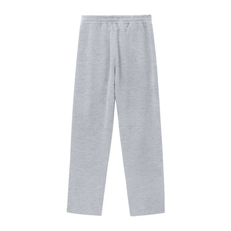 Men's Loose Solid Patchwork Side Button Straight Trousers
