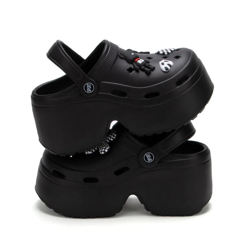 Women's Chunky Platform Clog Sandals, Closed-Toe Beach Slides