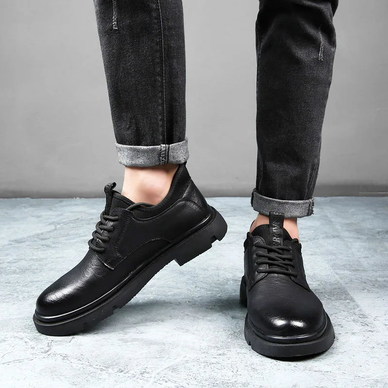 Business Men Oxford Leather Elevator Shoes Lift Sole Man Height Increase Insole 6CM Office Daily Life British