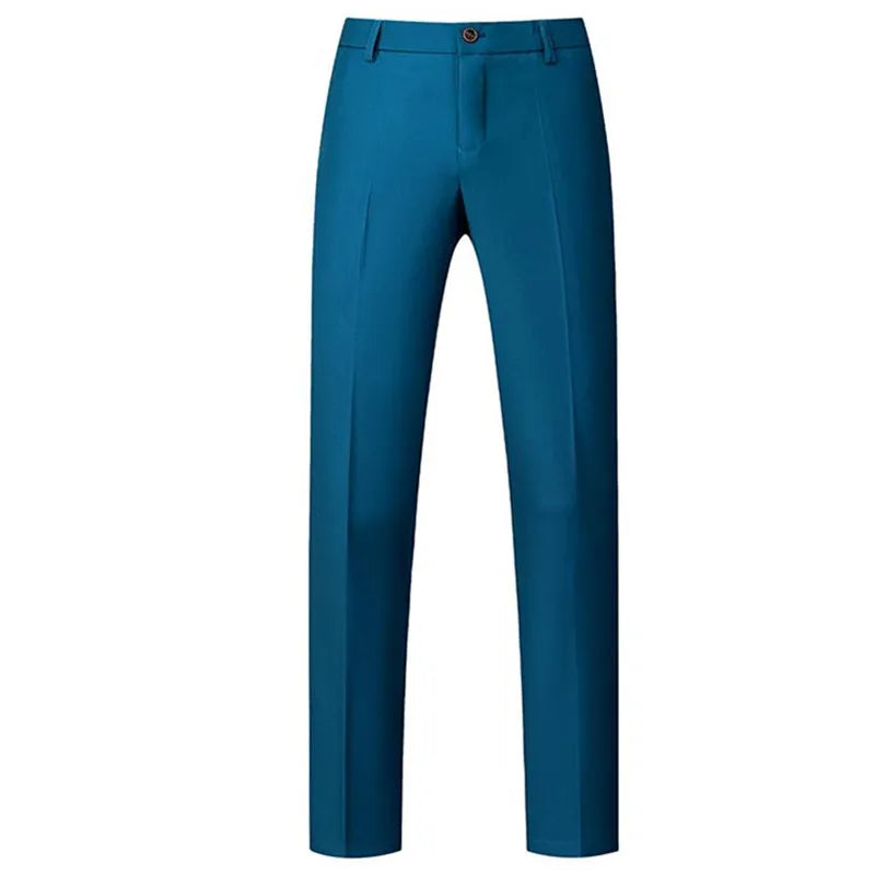 Men's Flat-Front Formal Suit Pants