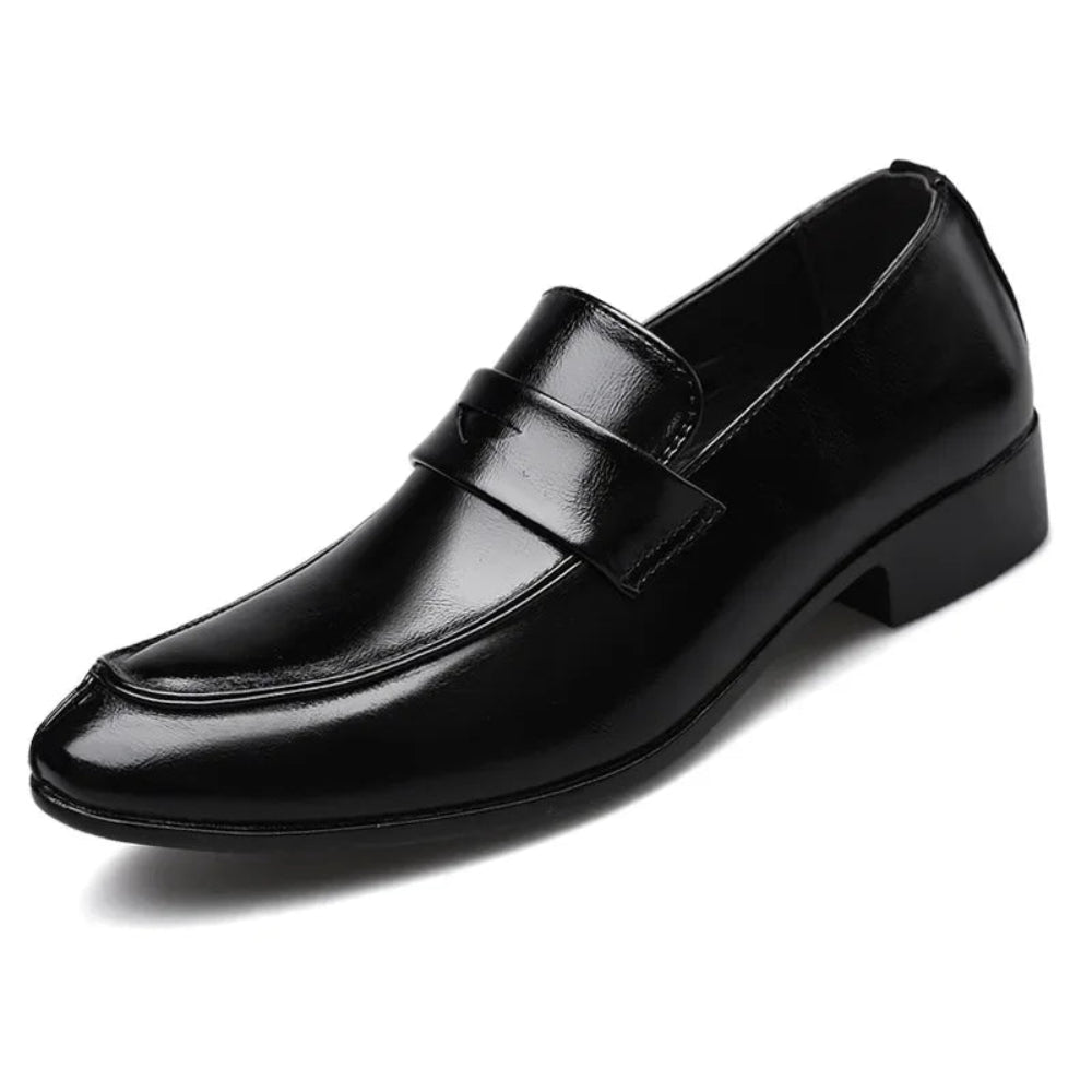 Men's British Pointed Toe Leather Business Dress Shoes