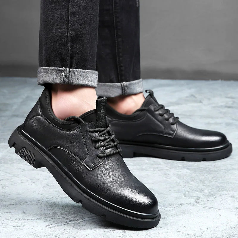 Business Men Oxford Leather Elevator Shoes Lift Sole Man Height Increase Insole 6CM Office Daily Life British