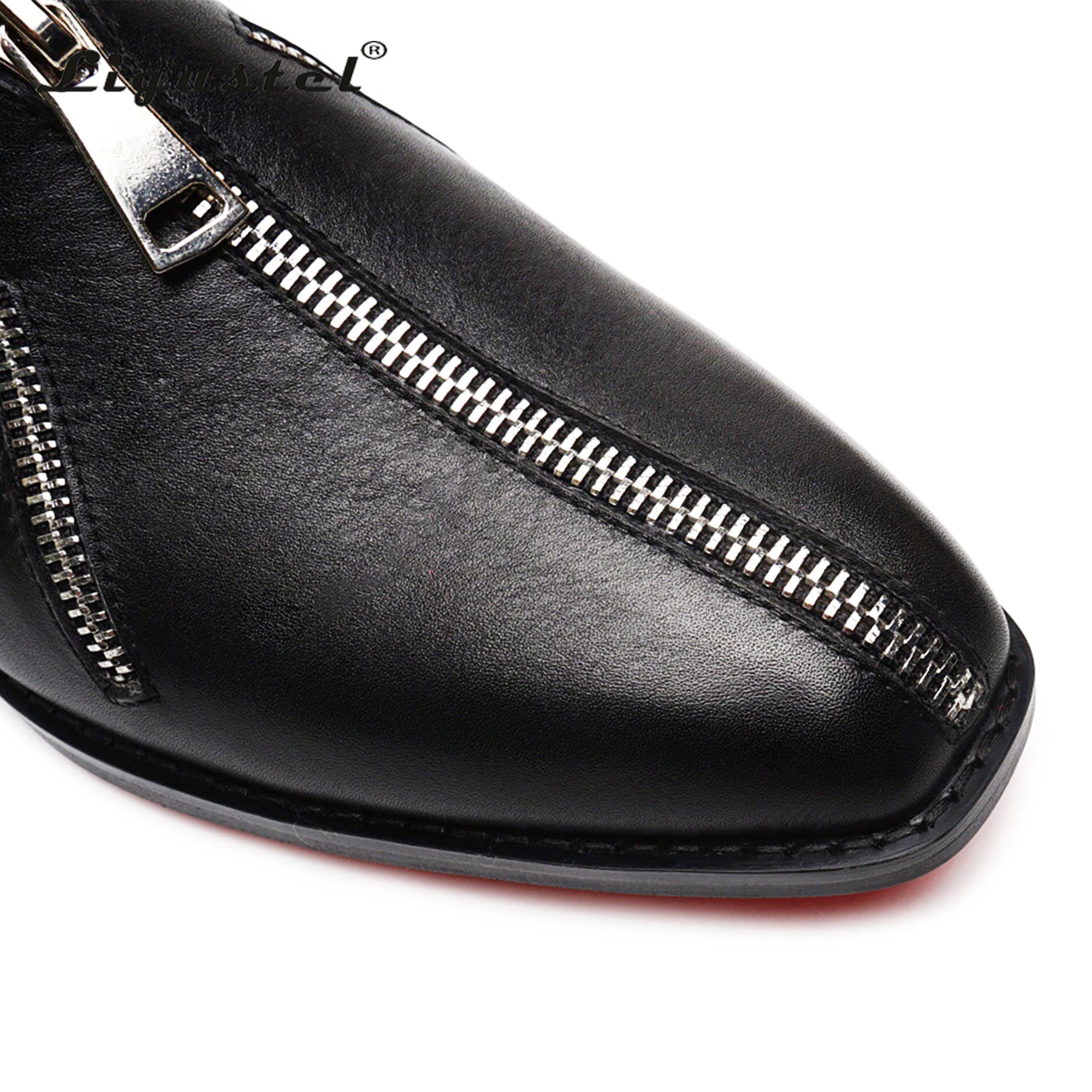 Ligustel Man Original Handmade Red Bottom Shoes Men Fashion Wedding Party Black Leather Loafers Shoes for Men with Free Shipping
