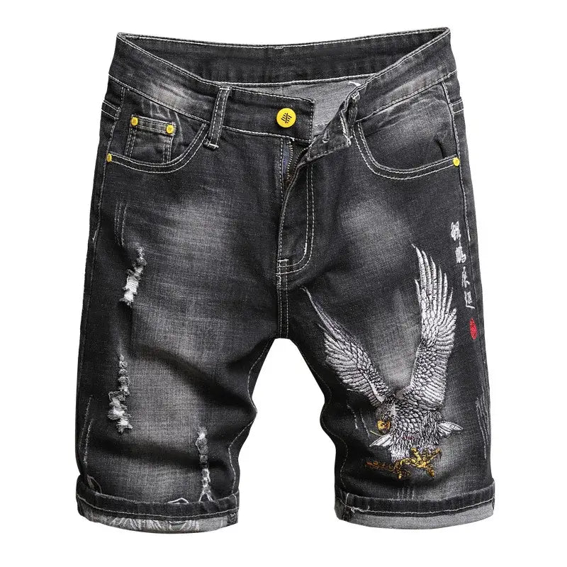Hochwertige Herren-Loch-Denim-Shorts Sommer Neue Mode Freizeit Slim Fit Zerrissene Retro Kurze Jeans Herren Marken Klassische Hosen