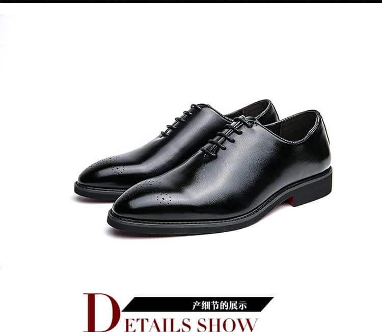 Men's Red Sole Black Brogue Lace-up Formal Shoes