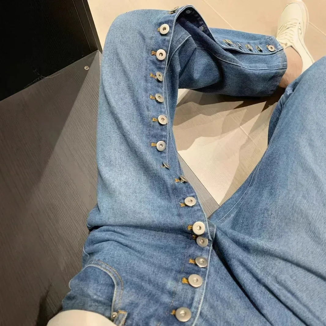 Women's High Waist Straight Loose Jeans
