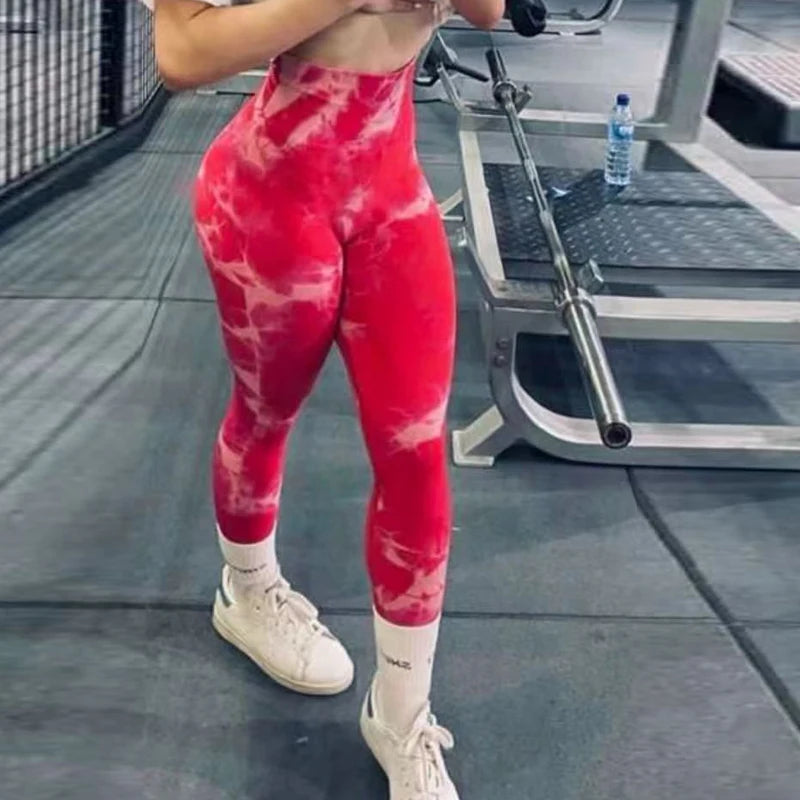 Women's Tie-Dye Seamless Push-Up Yoga Leggings