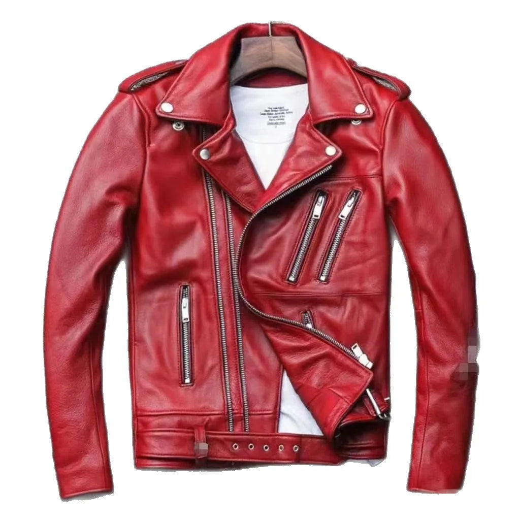 Men's Oversized Multi-Zip PU Leather Coat