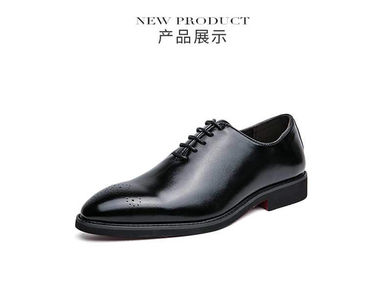 Men's Red Sole Black Brogue Lace-up Formal Shoes