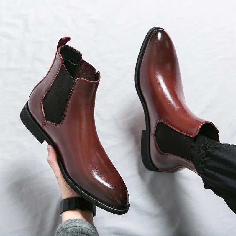 Men's Red Bottom Chelsea Ankle Boots