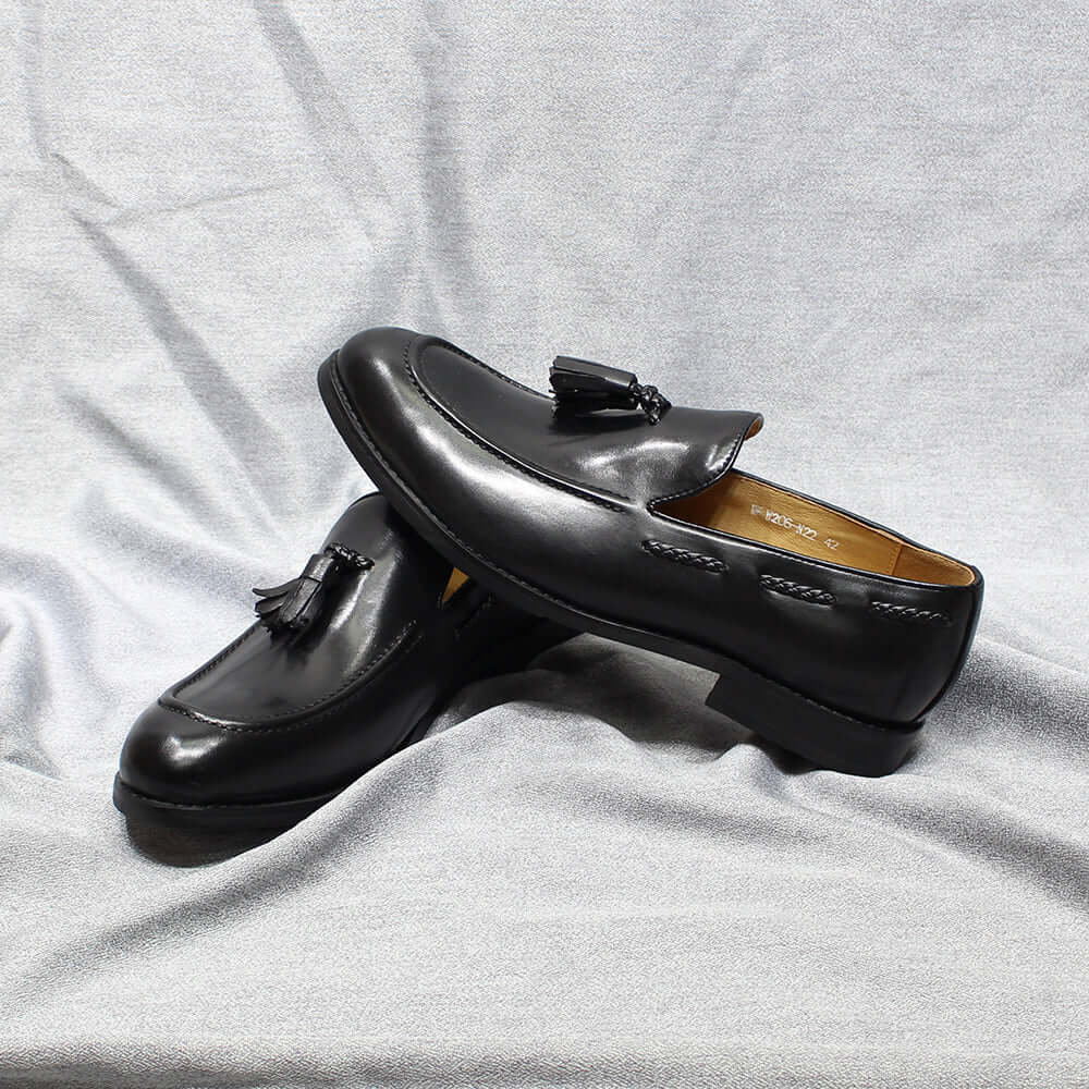 Mocassins pour homme de style italien, à pampilles, en cuir véritable de vache, confortables et faciles à enfiler, chaussures habillées décontractées pour mariage, fête et bureau