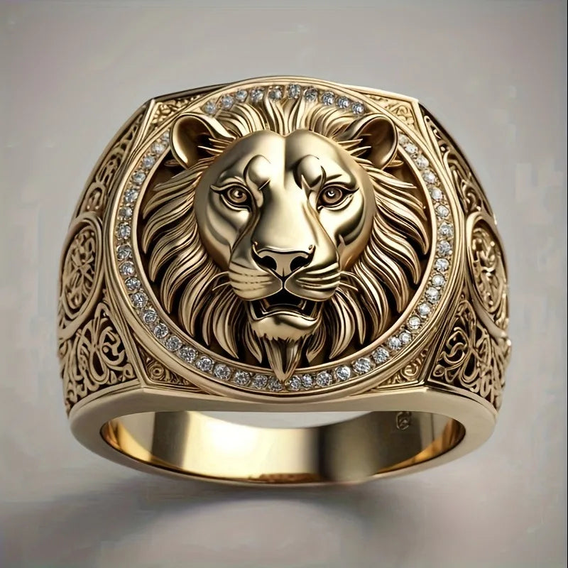 A slightly zircon Lion King ring for men and women