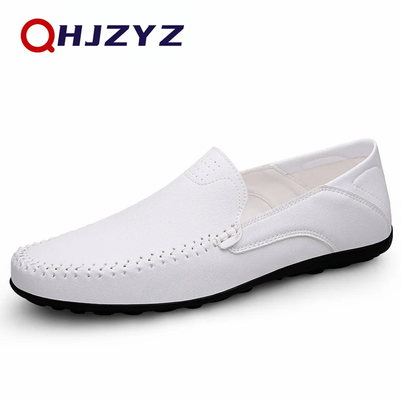 Men's Italian soft leather loafers side view