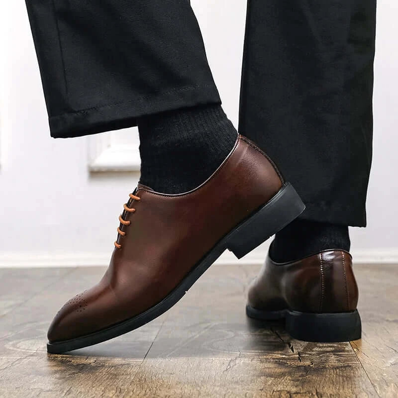Men's Red Sole Black Brogue Lace-up Formal Shoes