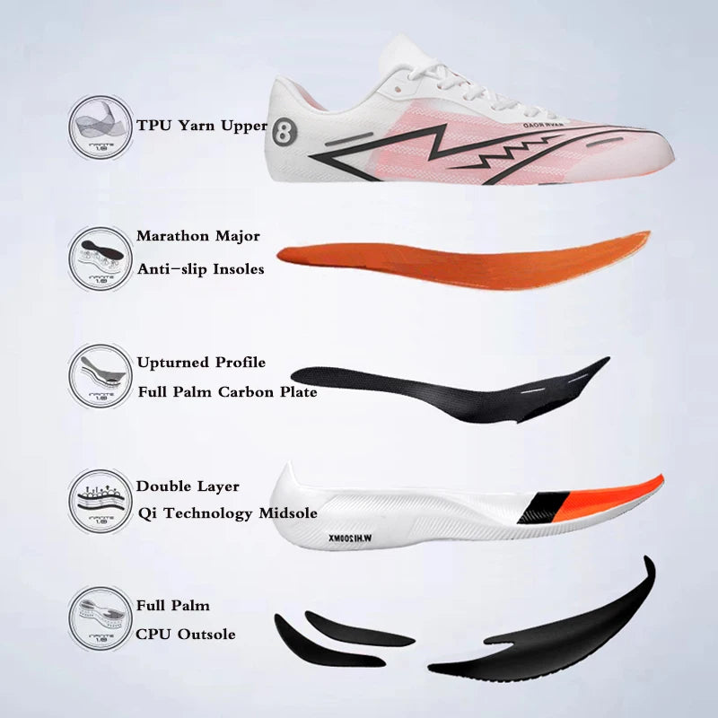 Men's Carbon Plate Shock-Absorbing Marathon Racing Running Shoes