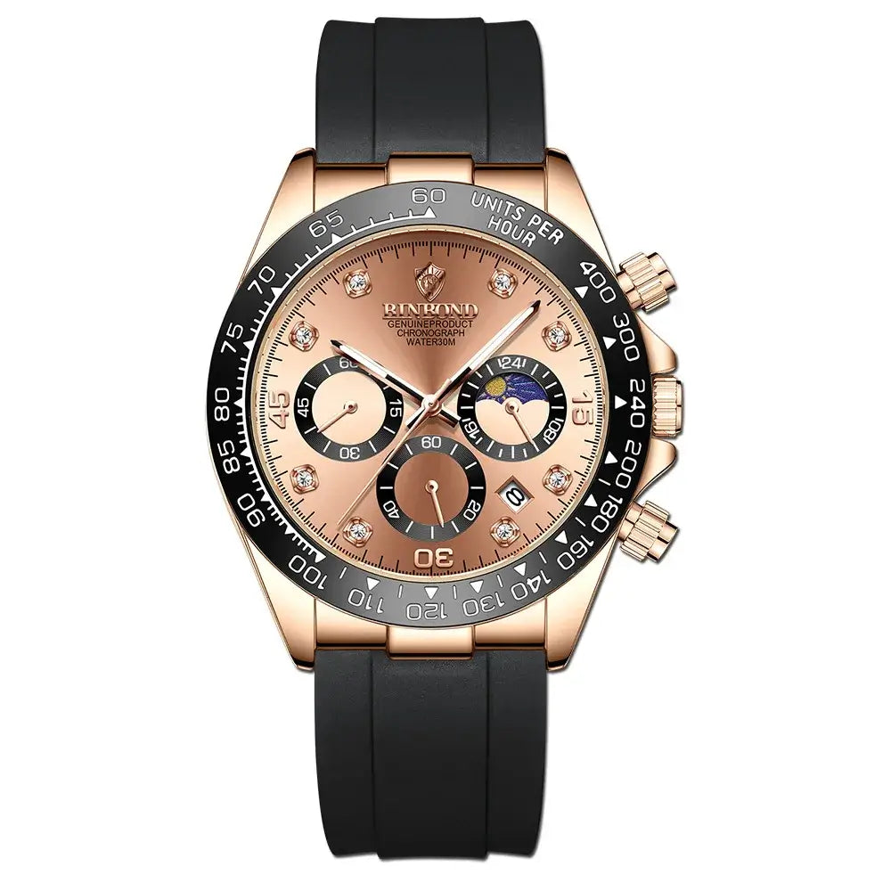 BINBOND Precise Chronograph Men's Watch Authentic Sports Quartz Watches For Men Luxury Luminous Waterproof Sturdy Casual Reloj
