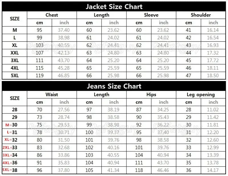 Men's Slim Micro-Stretch Denim Jacket and Jeans Set