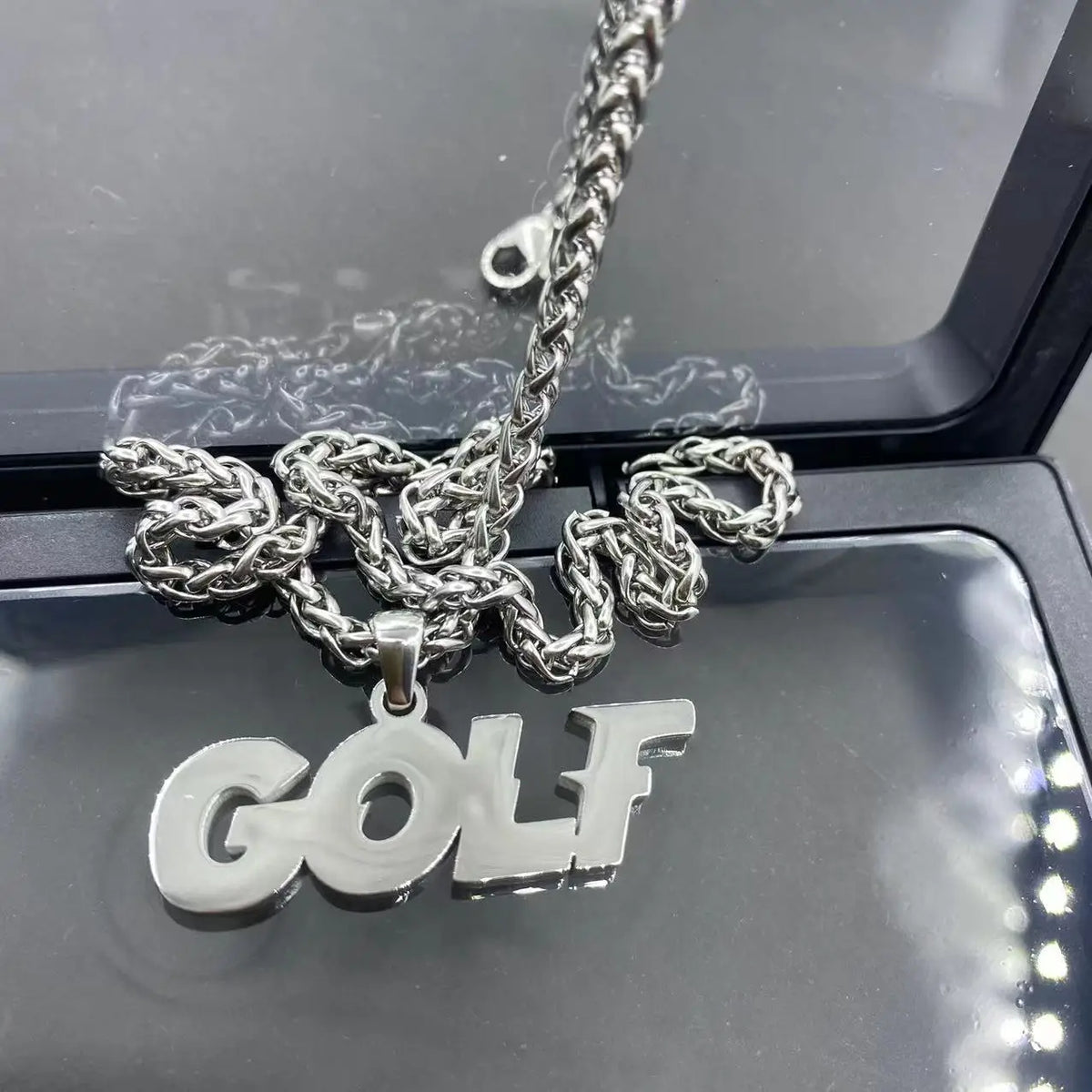 Unisex Stainless Steel Letter Pendant Necklace