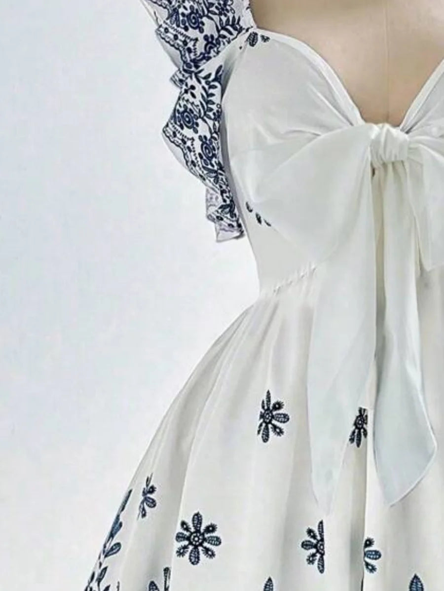 Große Größen Elegantes Kleid Modischer Ethno-Druck Raffinierte Handwerkskunst Stilvolles und Anspruchsvolles Drapiertes Design