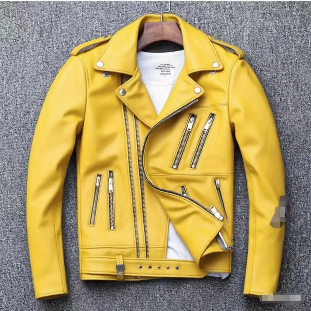 Men's Oversized Multi-Zip PU Leather Coat