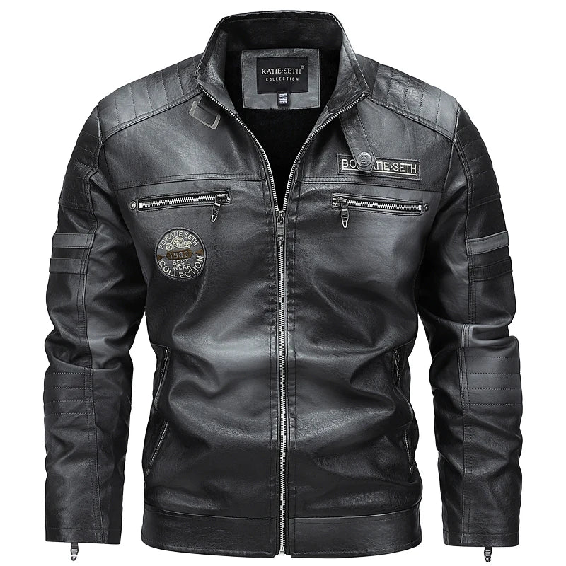 Men's Autumn Winter Men High Quality Fashion Coat Leather Jacket Motorcycle Style Male Casual Jackets For Warm Overcoat US Size