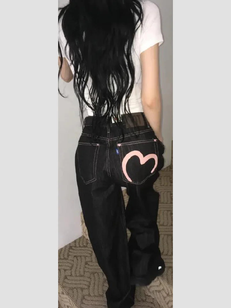 Autumn Winter Women's Denim Jeans Y2K Wide Fit Baggy Jeans Grunge Harajuku Cowboy New In Pants Korean Mom Jeans Punk Retro