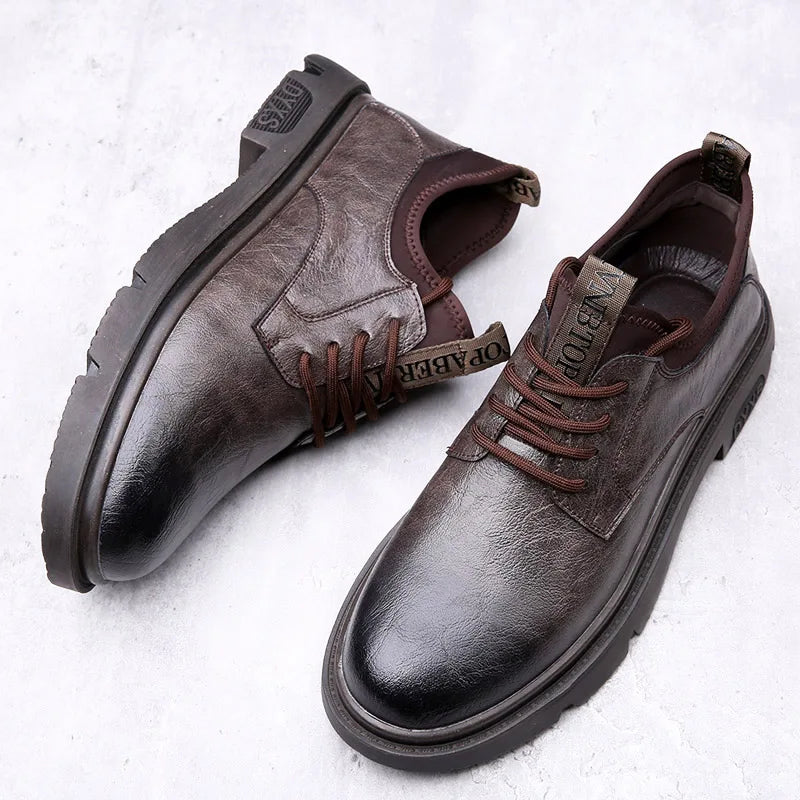 Business Men Oxford Leather Elevator Shoes Lift Sole Man Height Increase Insole 6CM Office Daily Life British