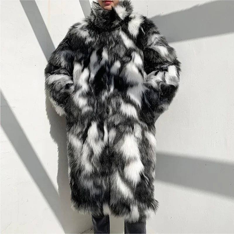 Men's Long Maxi Fur Parka Overcoat
