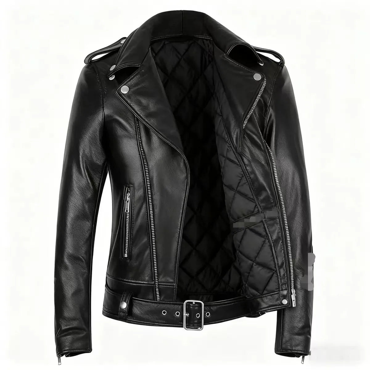 Men's Oversized Multi-Zip PU Leather Coat